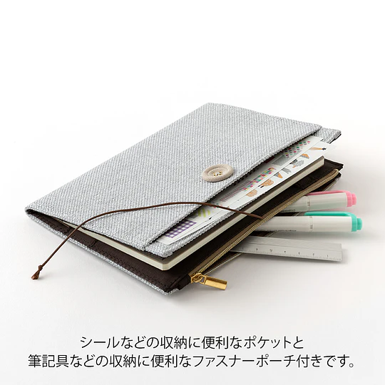 Yuru Log Notebook Cover (B6)  Cloth Gray