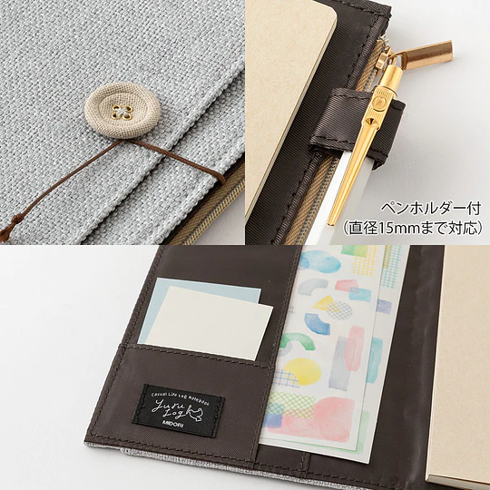 Yuru Log Notebook Cover (B6)  Cloth Gray