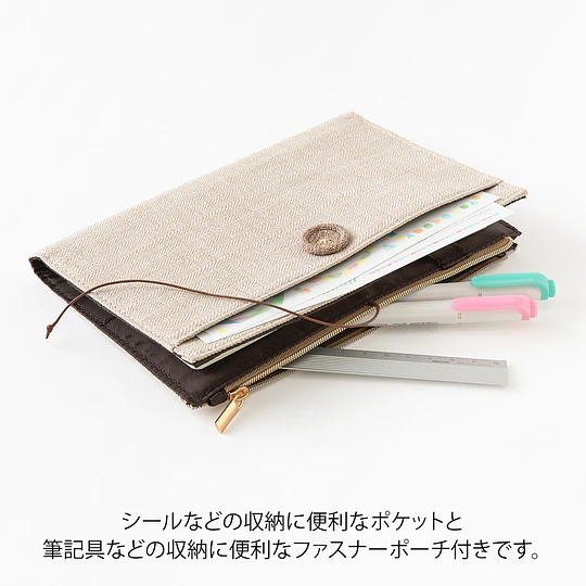 Yuru Log Notebook Cover <B6>  Cloth Beige