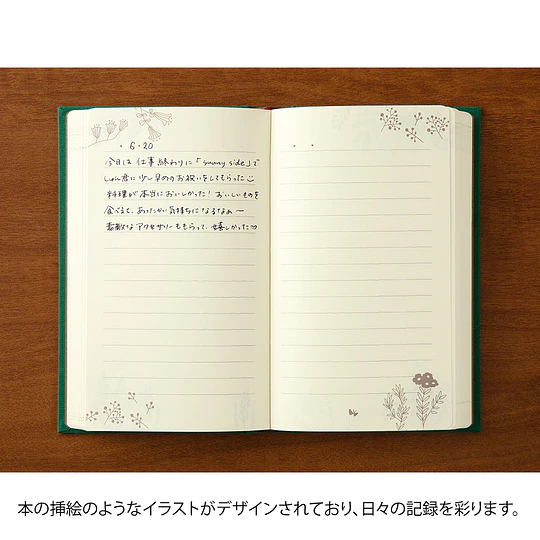 Midori Diary 1 Day 1 Page Flower