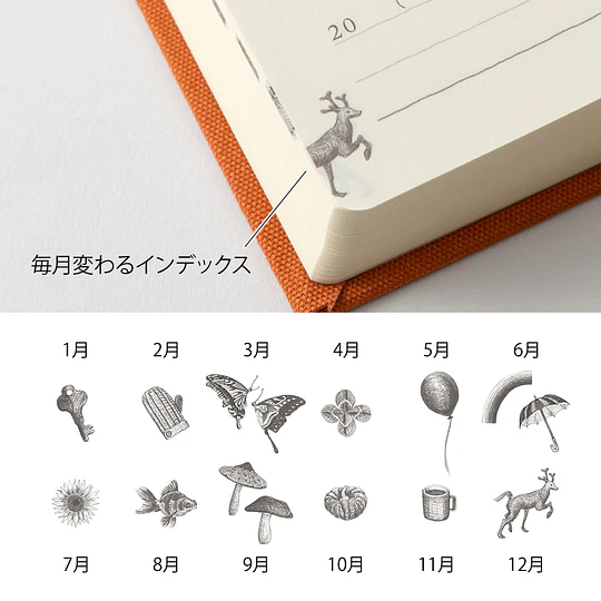 Midori 5-Year Diary Gate Mini Red
