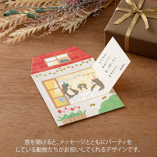 Midori Card Peel Back  Birthday House