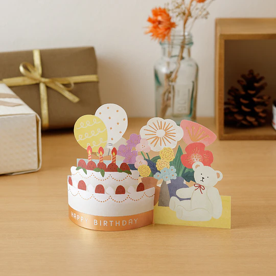 Midori Decorative 3D Greeting Card Birthday Cake