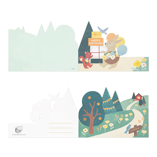 Midori Decorative 3D Greeting Card Birthday Forest Animals