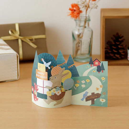 Midori Decorative 3D Greeting Card Birthday Forest Animals