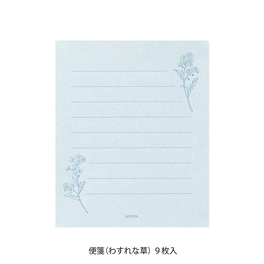 Midori Mini Letter Set HANAIRO WASHI Blue