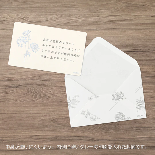 Midori Card Set Business Card Size HANAIRO WASHI White
