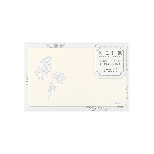 Midori Card Set Business Card Size HANAIRO WASHI White