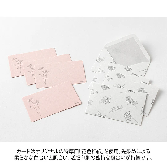 Midori Card Set Business Card Size HANAIRO WASHI  Pink