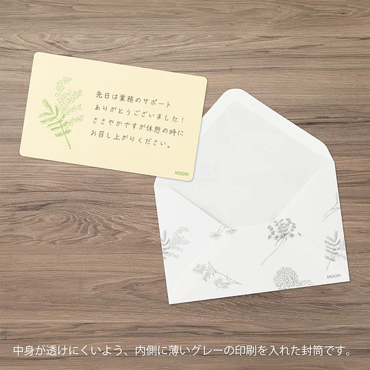 Midori Card Set Business Card Size HANAIRO WASHI  Yellow
