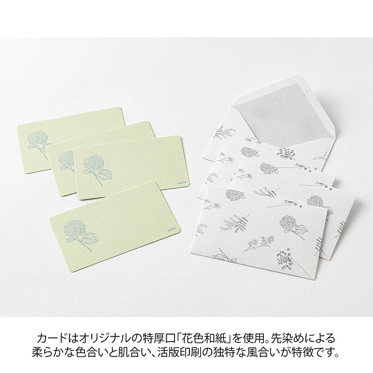 Midori Card Set Business Card Size HANAIRO WASHI Green
