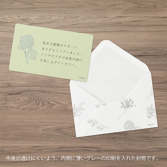 Midori Card Set Business Card Size HANAIRO WASHI Green