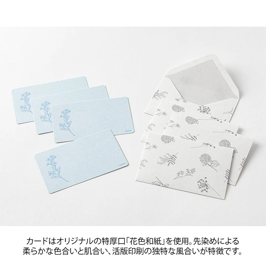 Midori Card Set Business Card Size HANAIRO WASHI Blue