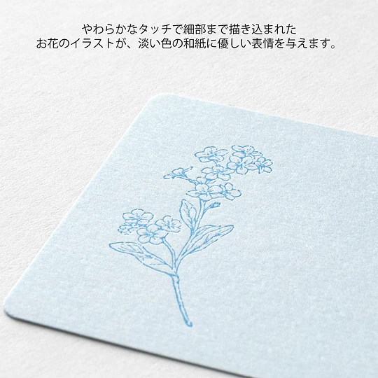 Midori Card Set Business Card Size HANAIRO WASHI Blue