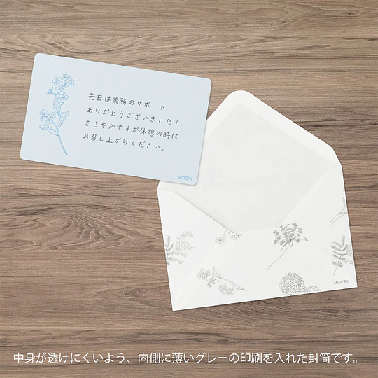 Midori Card Set Business Card Size HANAIRO WASHI Blue