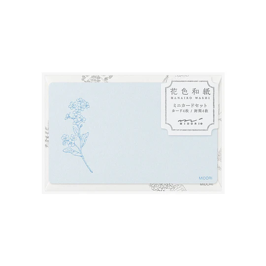 Midori Card Set Business Card Size HANAIRO WASHI Blue