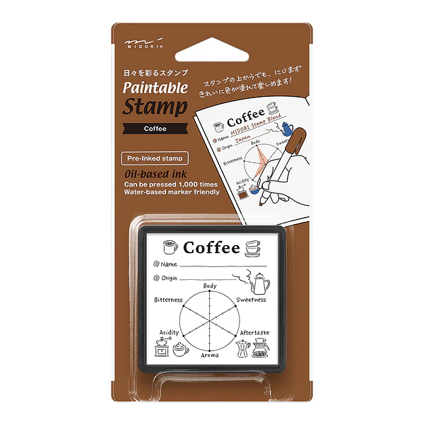 Midori Paintable stamp Pre-inked Coffee