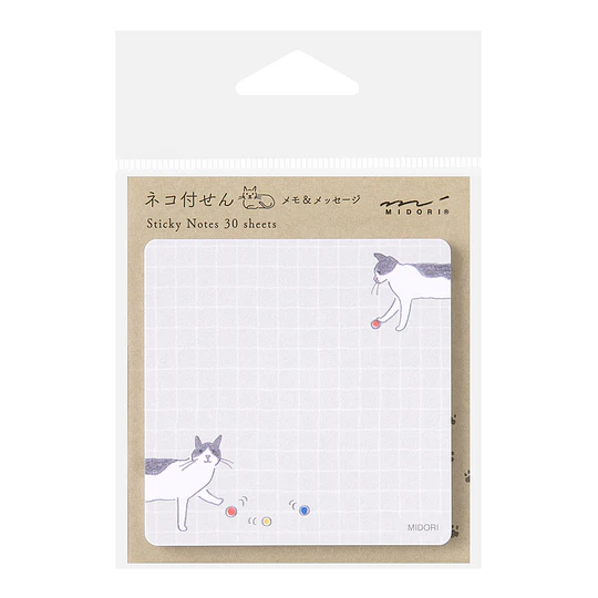 Midori Sticky Notes Ball and Cat 