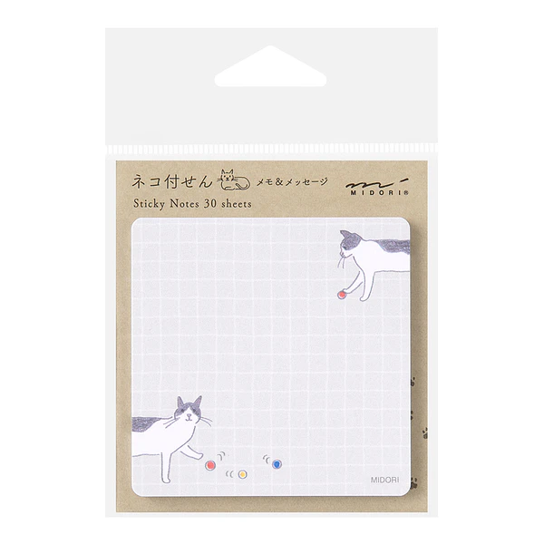 Midori Sticky Notes Ball and Cat 
