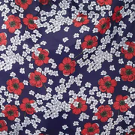 Cedon Bolsa Tela Redonda Anémonas Azul/Rojo
