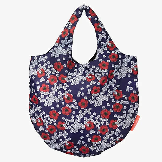 Cedon Bolsa Tela Redonda Anémonas Azul/Rojo