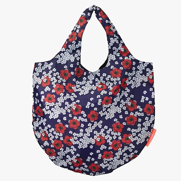 Cedon Bolsa Tela Redonda Anémonas Azul/Rojo