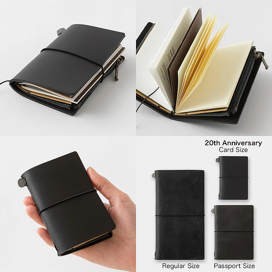 TRAVELER'S Notebook Card Size 20th Anniversary Black