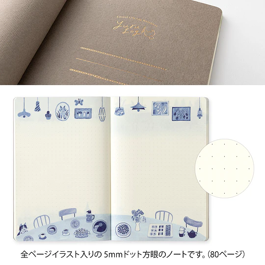 Yuru Log Notebook (B6) Blue Nordic