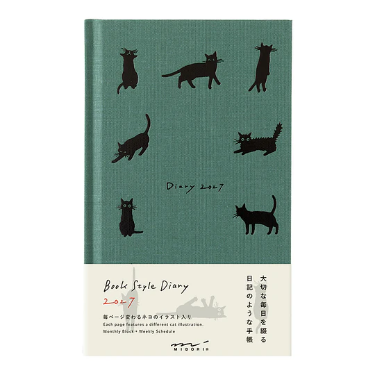 Midori Agenda Cat 2027 (B6) Green