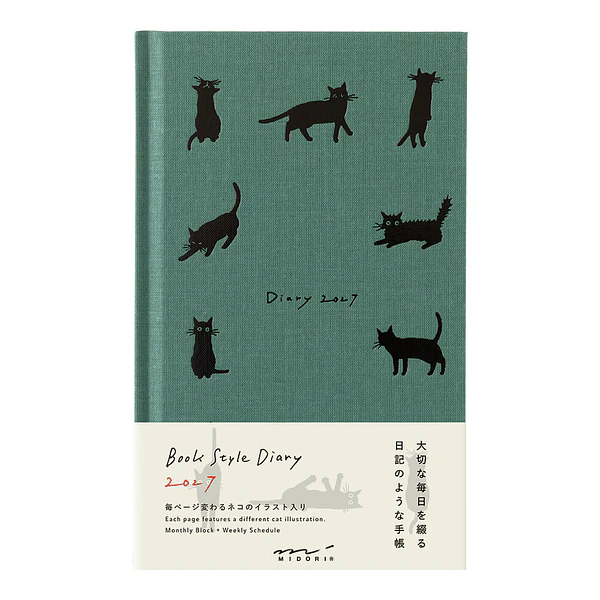 Midori Agenda Cat 2027 (B6) Green