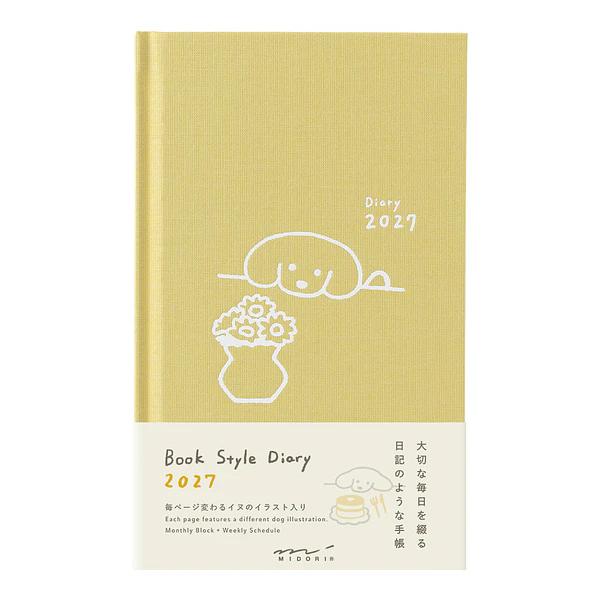 Midori Agenda Dog 2027 (B6) Yellow