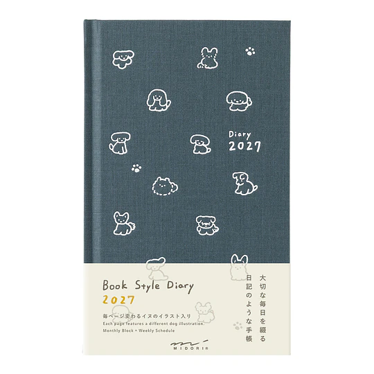 Midori Agenda Dog 2027 (B6) Navy
