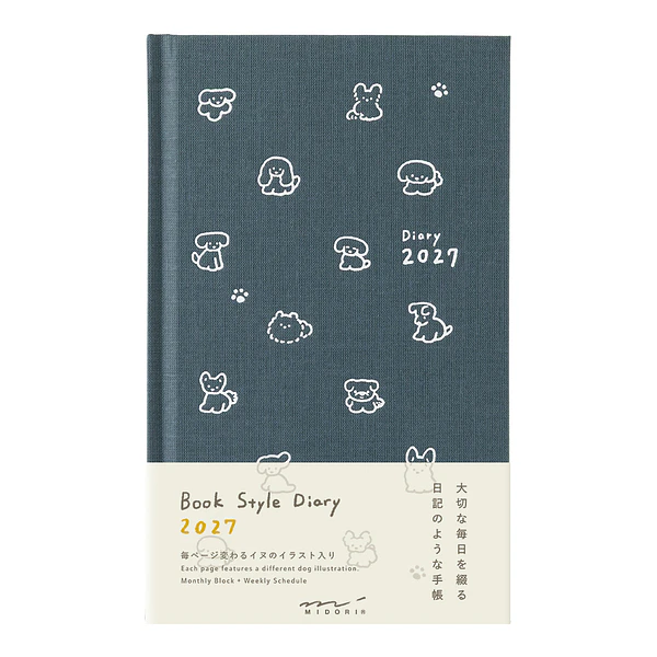 Midori Agenda Dog 2027 (B6) Navy