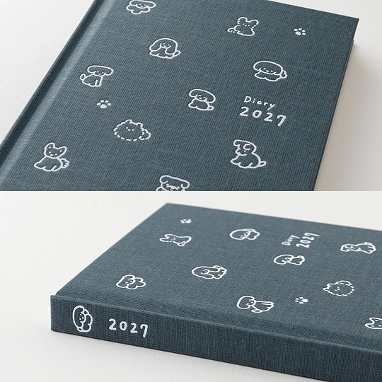 Midori Agenda Dog 2027 (B6) Navy