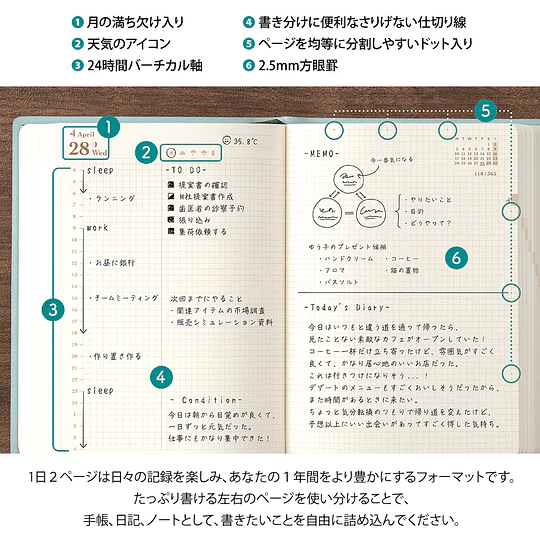 Agenda Hibino 2027 (A6) Blue Green