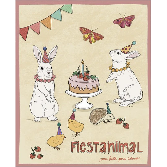 Libro de Pintar Fiesta Animal Casa Lapín