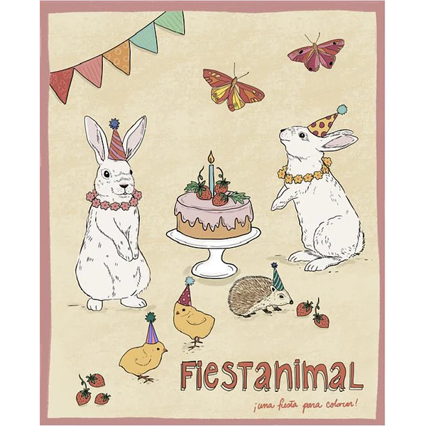 Libro de Pintar Fiesta Animal Casa Lapín