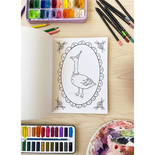 Libro de Pintar Fiesta Animal Casa Lapín