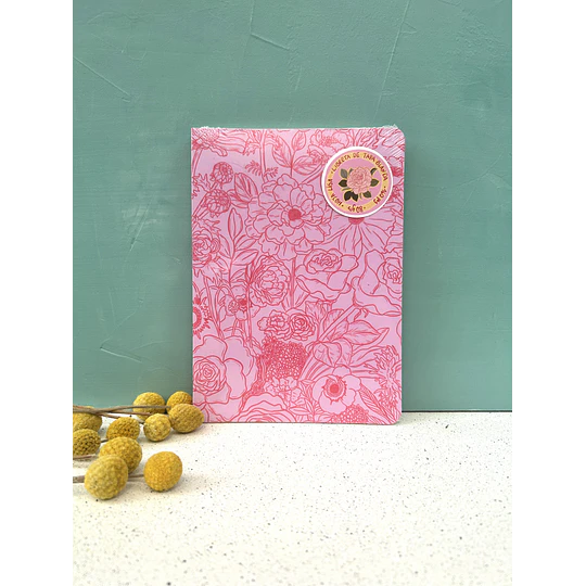 Libreta Rosada Flores Casa Lapín 