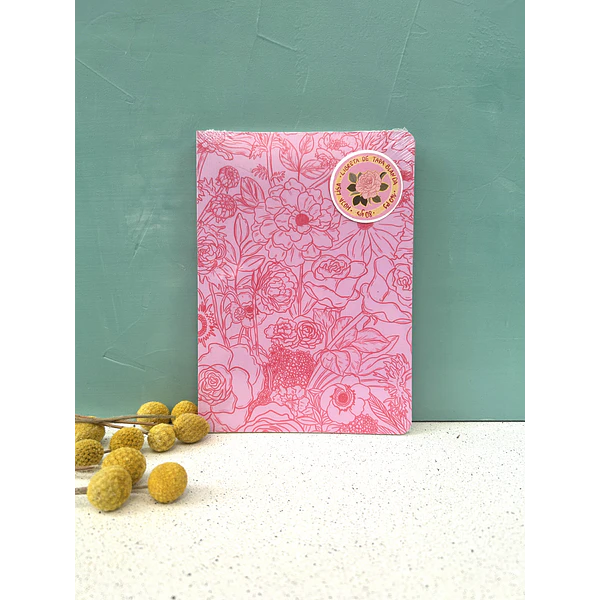 Libreta Rosada Flores Casa Lapín 