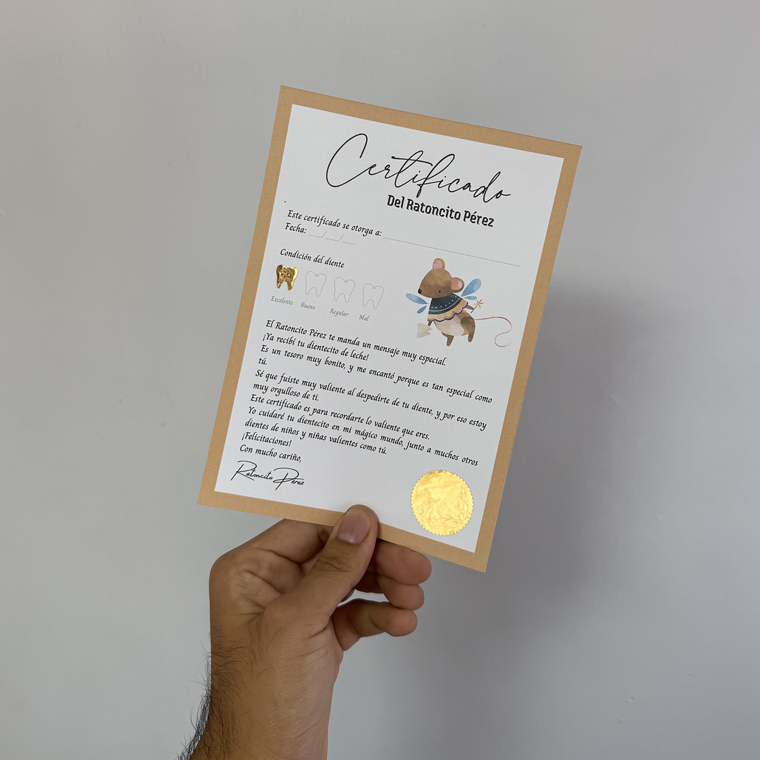 Certificado del Ratoncito Pérez. 1