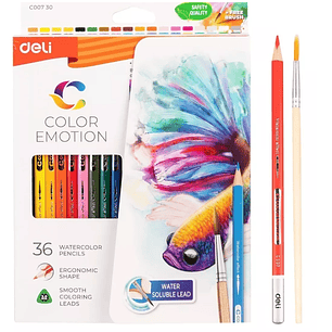 Set Lapices Colores Acuarelable Profesional 36 Colores Deli