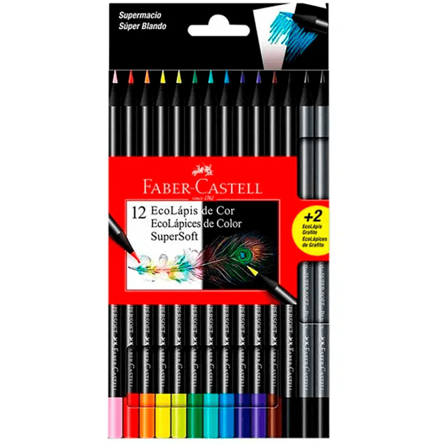 Faber Castell SuperSoft - Set 12 Lápices de Colores