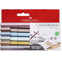  Destacador Textliner Plus Faber-Castell x6 Colores Metálicos