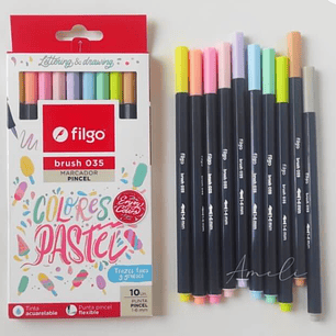 Marcadores Filgo Brush 035 Pastel x 10