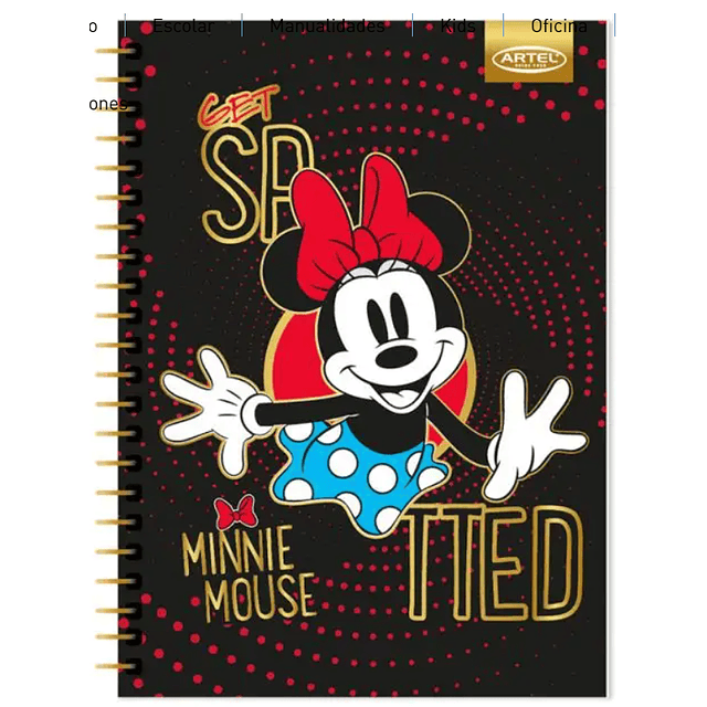 CUADERNO ESPECIAL ARTEL 150 HOJAS DISEÑO MINNIE DOTS 2024