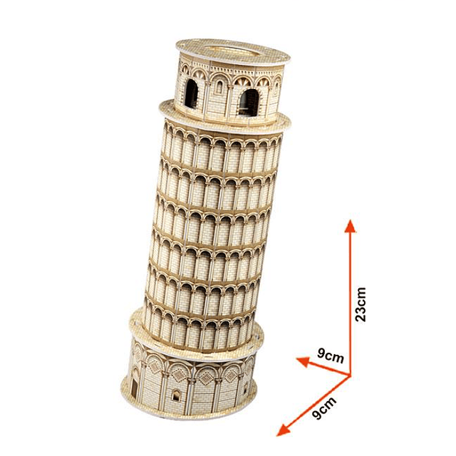 Italia Torre de Pisa Miniatura Armable Puzzle 3D 8 Piezas