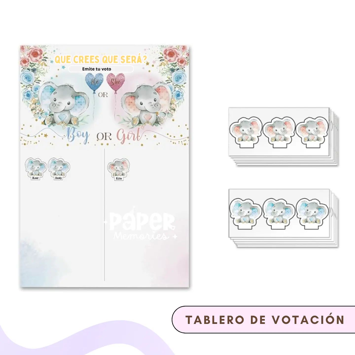 Pizarra de votación niña o niño 1