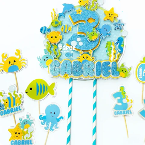 Topper cake y 12 Mini toppers