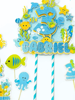 Topper cake y 12 Mini toppers